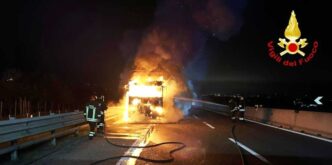 Incendio Su A253A Traffico Bloc