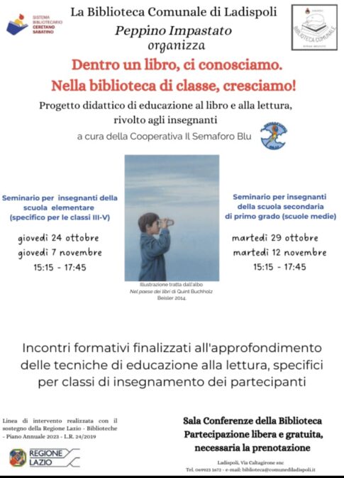 Progetto educativo alla biblioteca comunale di Lasipoli: seminari di formazione per insegnanti