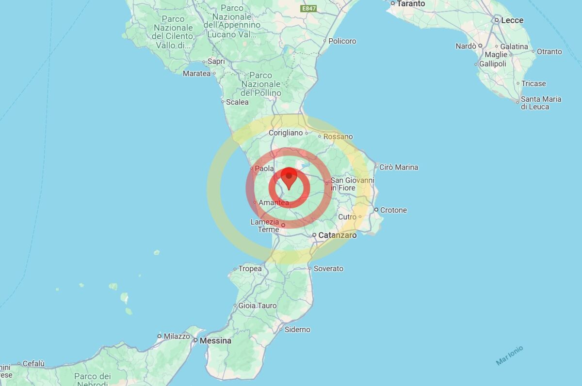 Terremoto di magnitudo 3.7 colpisce la zona di Cellara: ecco i dettagli dell’evento sismico