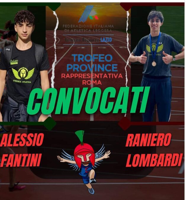 Tre giovani atleti di Cerveteri convocati per il trofeo delle province a Roma il 27 ottobre