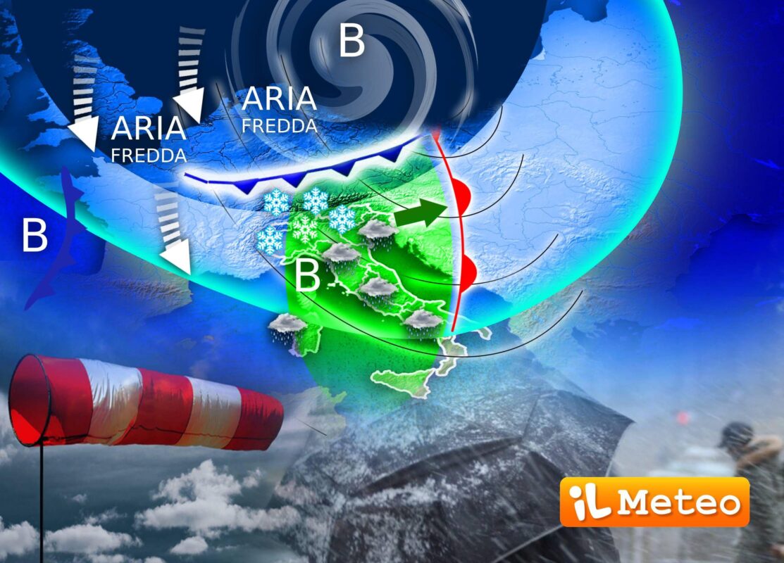 Atteso maltempo in Italia: forte invasione invernale con piogge e neve in pianura