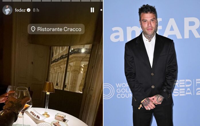 Fedez torna a cena da Cracco: la nuova compagna non è Chiara Ferragni