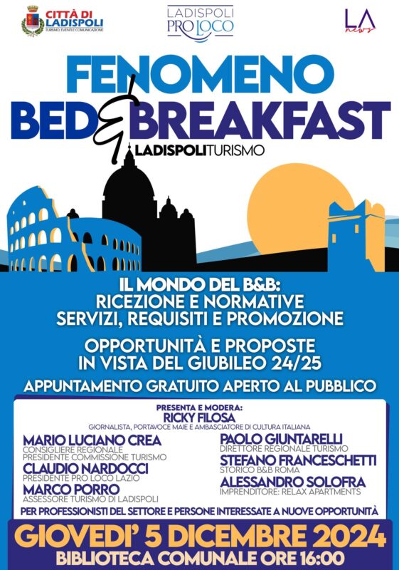 Incontro a Ladispoli sul fenomeno bed & breakfast: il turismo si modifica