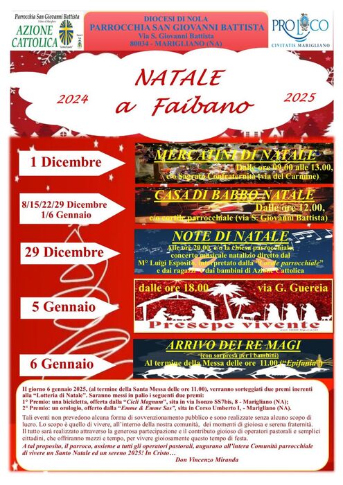 Mercatini di Natale e tradizioni a Faibano: il programma degli eventi festivi