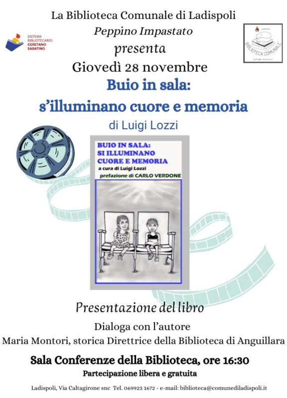 Presentazione del libro “Buio in sala”: Ricordi di un’epoca d’oro del cinema