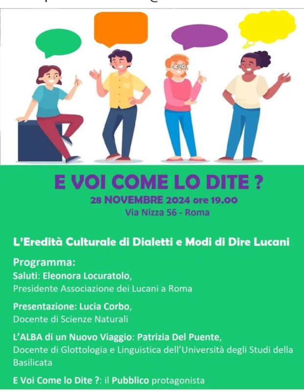 Serata interattiva a Roma per esplorare l’eredità culturale dei dialetti lucani