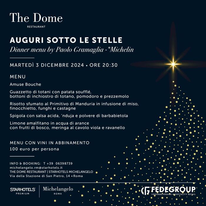 Un viaggio gastronomico indimenticabile: “Auguri Sotto Le Stelle” al The Dome Restaurant di Roma