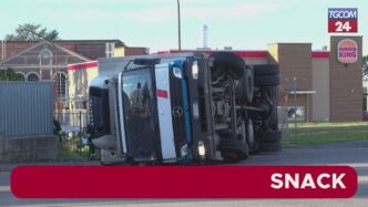 Ribaltamento di un camion a Ci