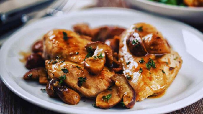 ricetta delle scaloppine di pollo con funghi