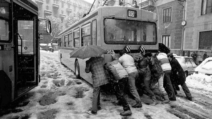 Milano e la nevicata che blocc