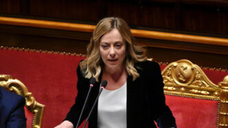 Giorgia Meloni al Senato3A urge