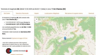 Scossa di terremoto in val Sar